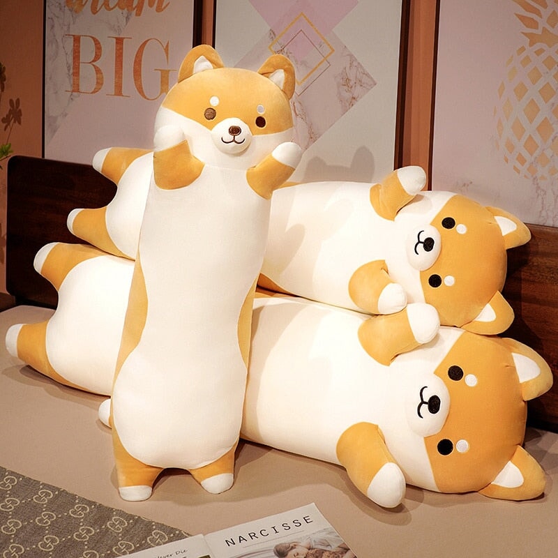 Long Snuggle Shiba Buddy Plushies-Enchanted peach