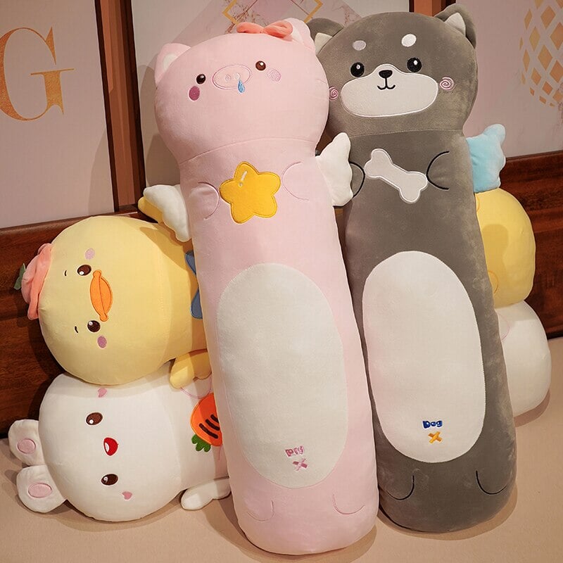 Long Snuggly Angel Buddy Plushies-Enchanted peach