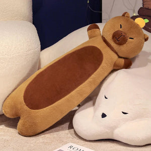 Long Snuggly Capybara with Orange Plushies-Enchanted peach