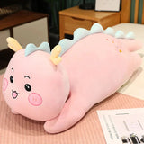 Long Snuggly Dragon Plushies-Enchanted peach