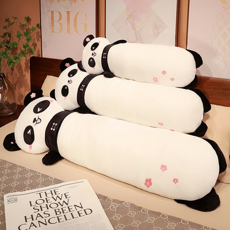 Long Snuggly Panda Plushies-Enchanted peach