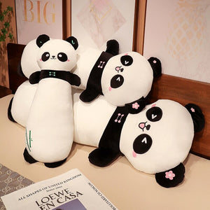 Long Snuggly Panda Plushies-Enchanted peach