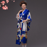 Long Traditional Japanese-themed Cloudy Women's Kimono-Enchanted peach