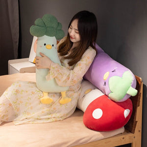 Long Vegetable Duck Family Plush Collection-Enchanted peach