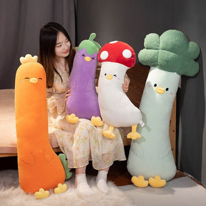 Long Vegetable Duck Family Plush Collection-Enchanted peach