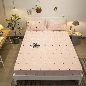 Love Heart Bedsheet & Pillowcases-Enchanted peach