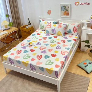 Love Heart Bedsheet & Pillowcases-Enchanted peach