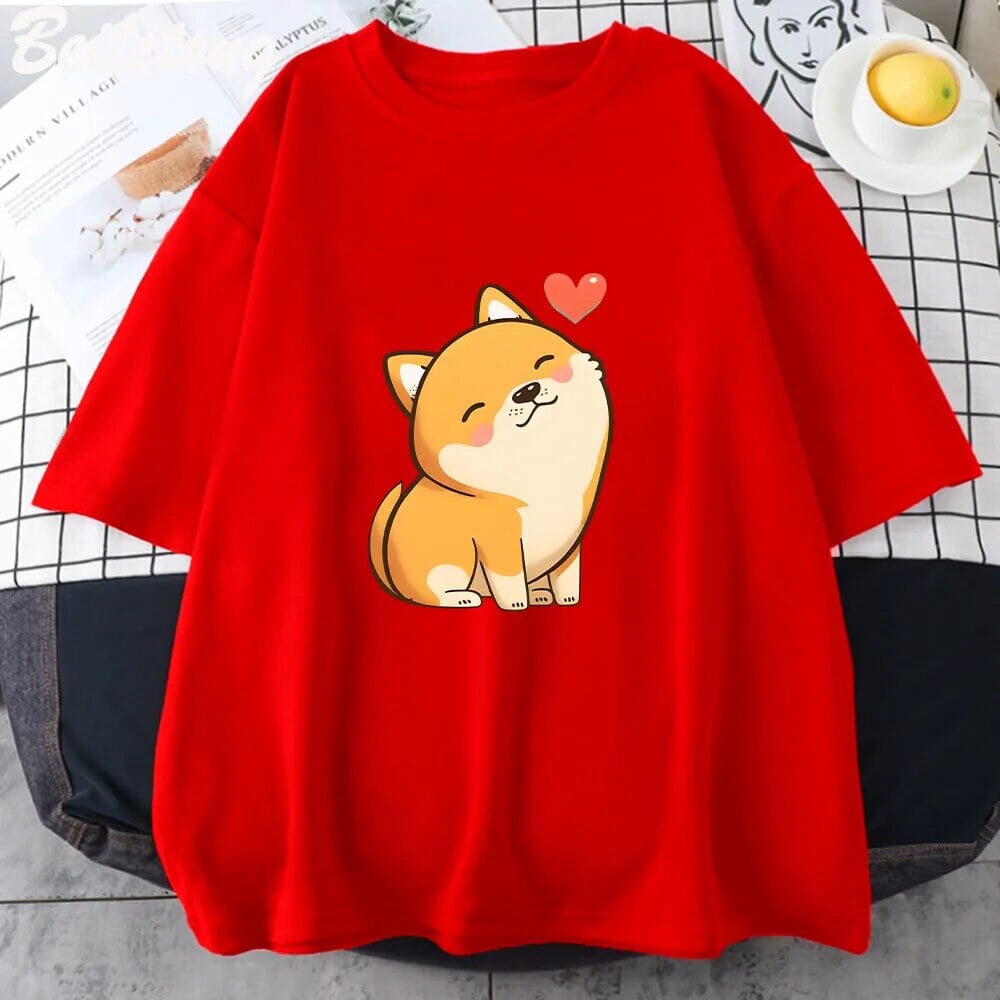 Love Shiba Inu Unisex Tee-Enchanted peach