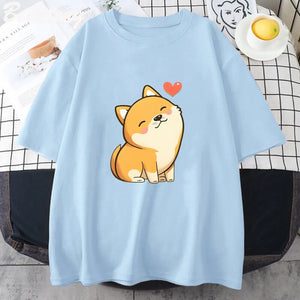 Love Shiba Inu Unisex Tee-Enchanted peach