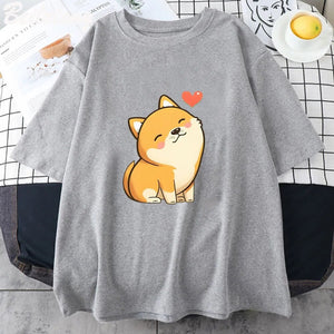 Love Shiba Inu Unisex Tee-Enchanted peach