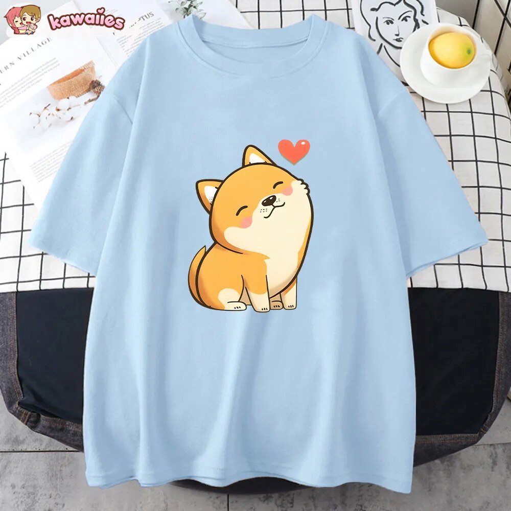 Love Shiba Inu Unisex Tee-Enchanted peach