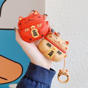 Lucky Cat Airpods Case (1&2&3&Pro) | LIMITED STOCK-Enchanted peach