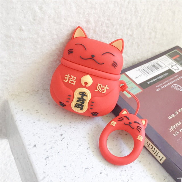 Lucky Cat Airpods Case (1&2&3&Pro) | LIMITED STOCK-Enchanted peach