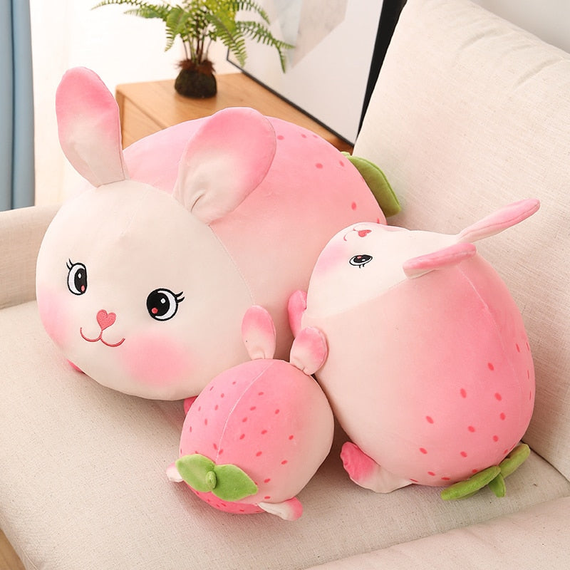 Lucky Strawberry Bunny Plushies-Enchanted peach