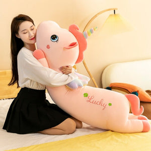 Lucky the Long Pink Unicorn Plushie-Enchanted peach