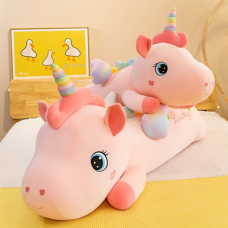 Lucky the Long Pink Unicorn Plushie-Enchanted peach