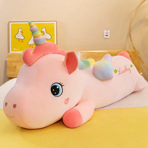 Lucky the Long Pink Unicorn Plushie-Enchanted peach