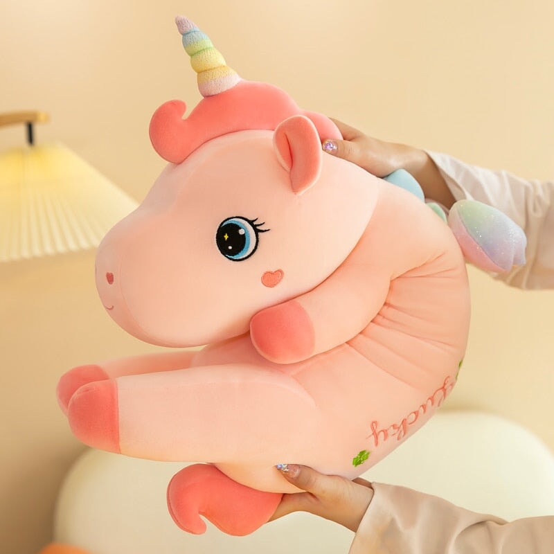 Lucky the Long Pink Unicorn Plushie-Enchanted peach