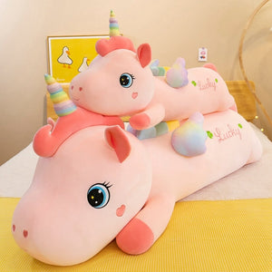 Lucky the Long Pink Unicorn Plushie-Enchanted peach