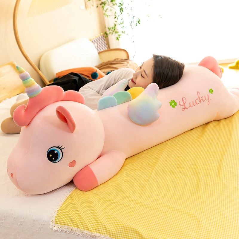 Lucky the Long Pink Unicorn Plushie-Enchanted peach