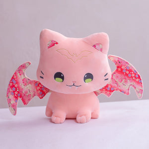 Luna & Solis the Kawaii Sakura Cats with Wings Plushies-Enchanted peach