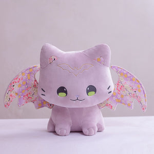 Luna & Solis the Kawaii Sakura Cats with Wings Plushies-Enchanted peach