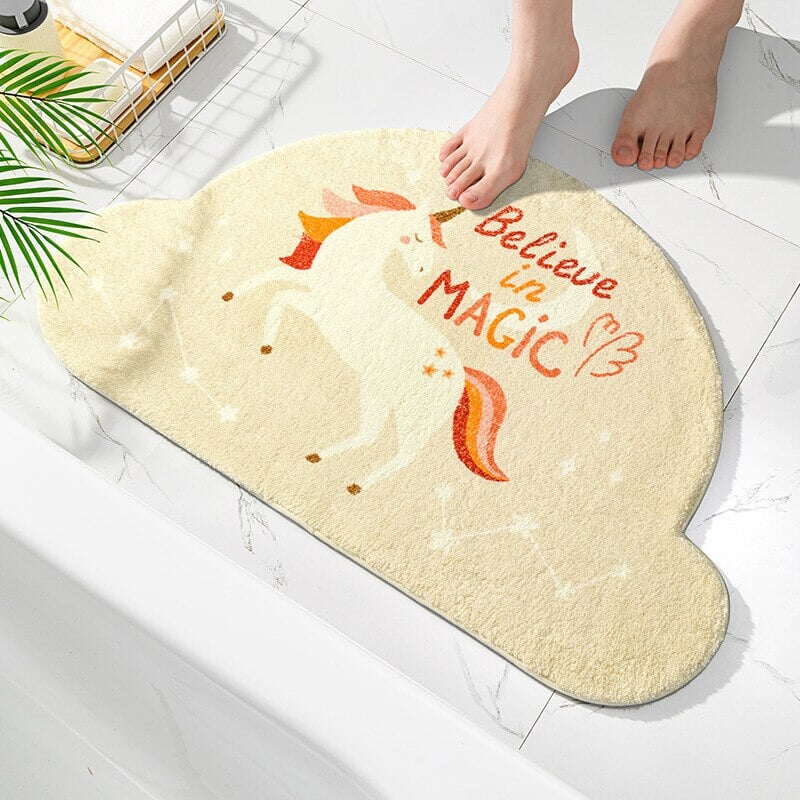 Magical Unicorn Soft Bathroom Mat Collection-Enchanted peach