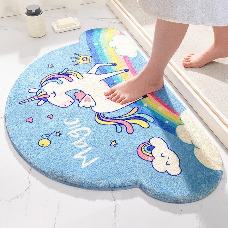 Magical Unicorn Soft Bathroom Mat Collection-Enchanted peach