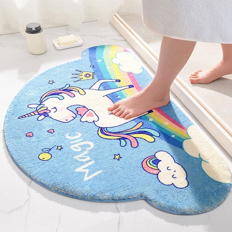 Magical Unicorn Soft Bathroom Mat Collection-Enchanted peach