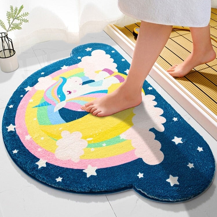 Magical Unicorn Soft Bathroom Mat Collection-Enchanted peach