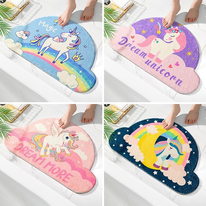 Magical Unicorn Soft Bathroom Mat Collection-Enchanted peach