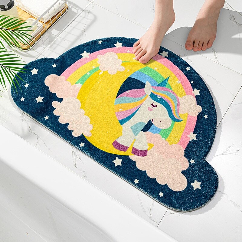 Magical Unicorn Soft Bathroom Mat Collection-Enchanted peach