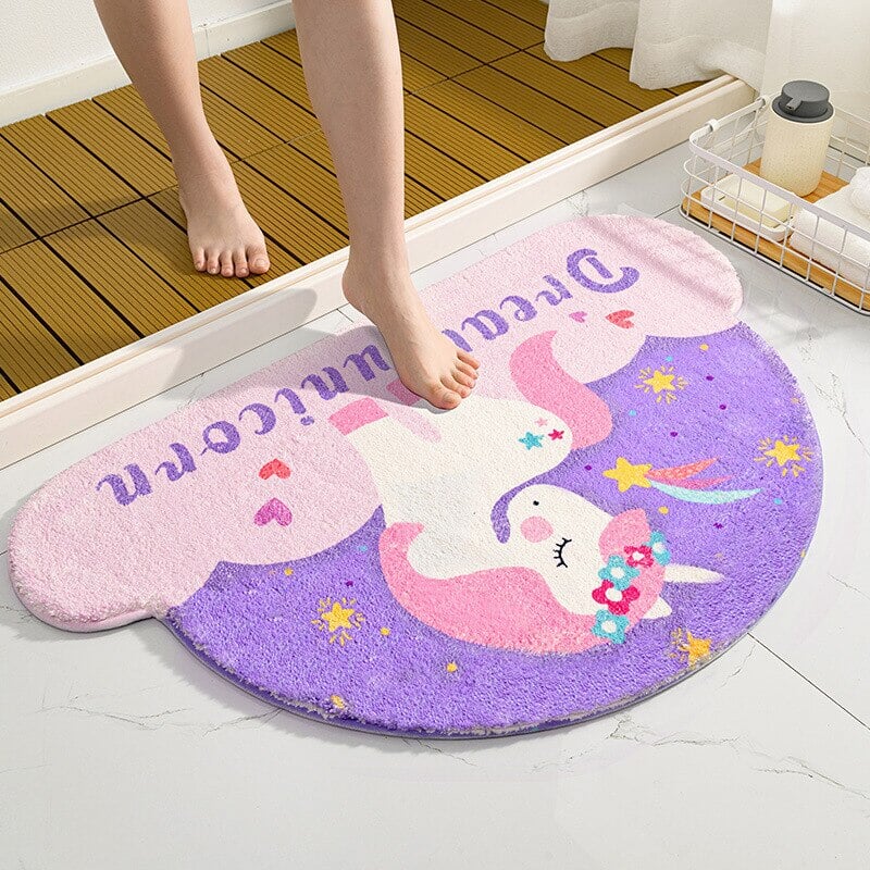 Magical Unicorn Soft Bathroom Mat Collection-Enchanted peach