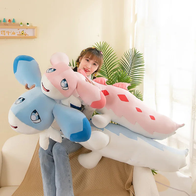 Melody and Sofi the Long Hybrid Dragon Plushies-Enchanted peach