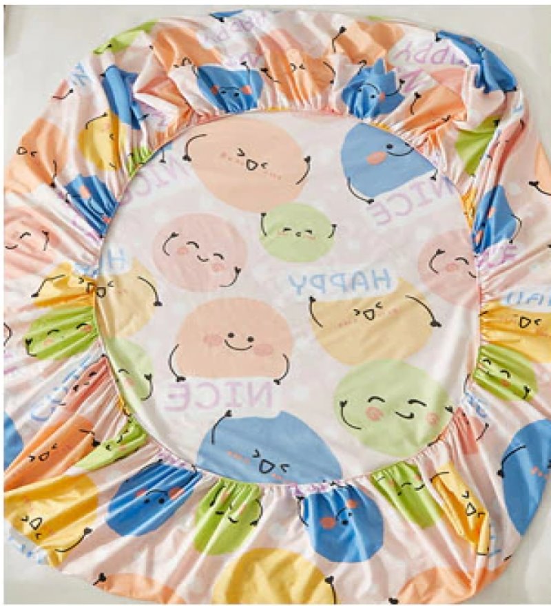 Millions of Happy Emojis Fitted Bedsheet-Enchanted peach