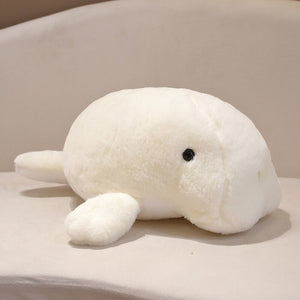 Milo the Fluffy White Manatee Plush-Enchanted peach