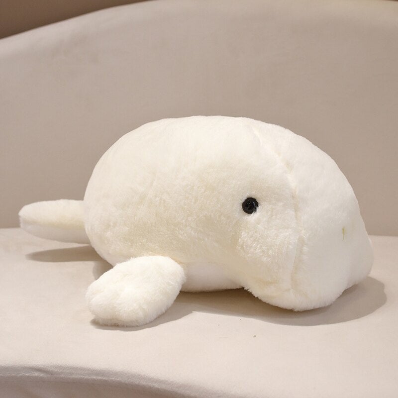 Milo the Fluffy White Manatee Plush-Enchanted peach