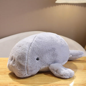 Milo the Fluffy White Manatee Plush-Enchanted peach