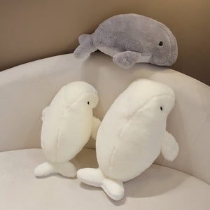 Milo the Fluffy White Manatee Plush-Enchanted peach