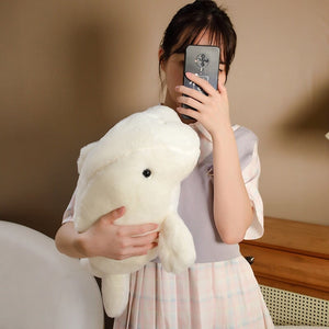 Milo the Fluffy White Manatee Plush-Enchanted peach