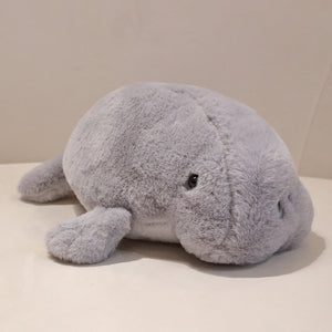 Milo the Fluffy White Manatee Plush-Enchanted peach