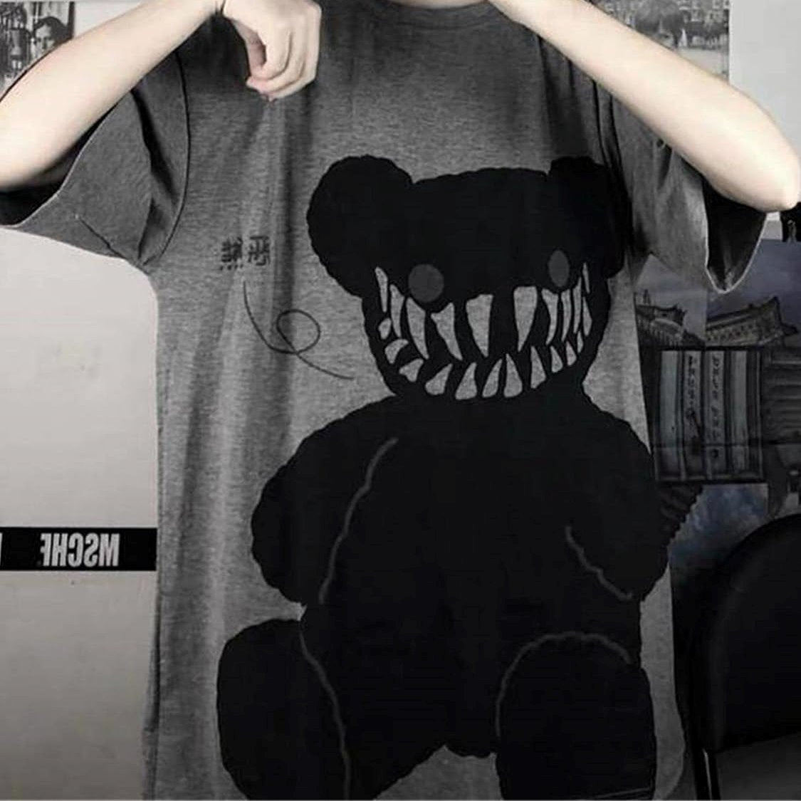 Mine Dark Smiling Teddy Tee - Limited Stock-Enchanted peach