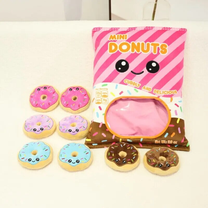 Mini Donuts Candy Bag Plushies-Enchanted peach