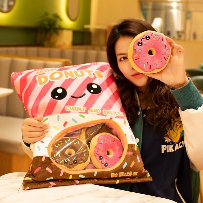 Mini Donuts Candy Bag Plushies-Enchanted peach