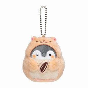 Mini Kawaii Chubby Penguin Hamster Keyring Pendant-Enchanted peach