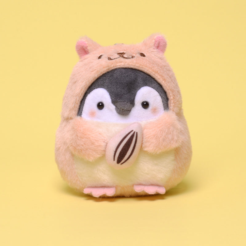 Mini Kawaii Chubby Penguin Hamster Keyring Pendant-Enchanted peach