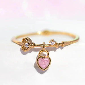 Mini Love Heart Adjustable Ring-Enchanted peach