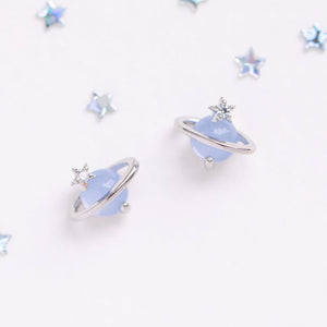 Mini Neptune Shooting Star Gold-Plated Stud Earring-Enchanted peach