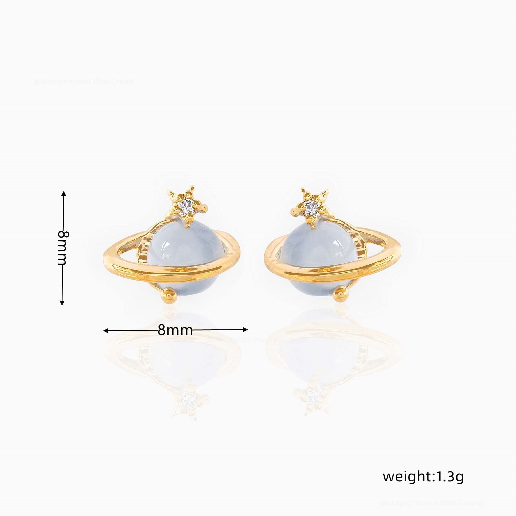 Mini Neptune Shooting Star Gold-Plated Stud Earring-Enchanted peach