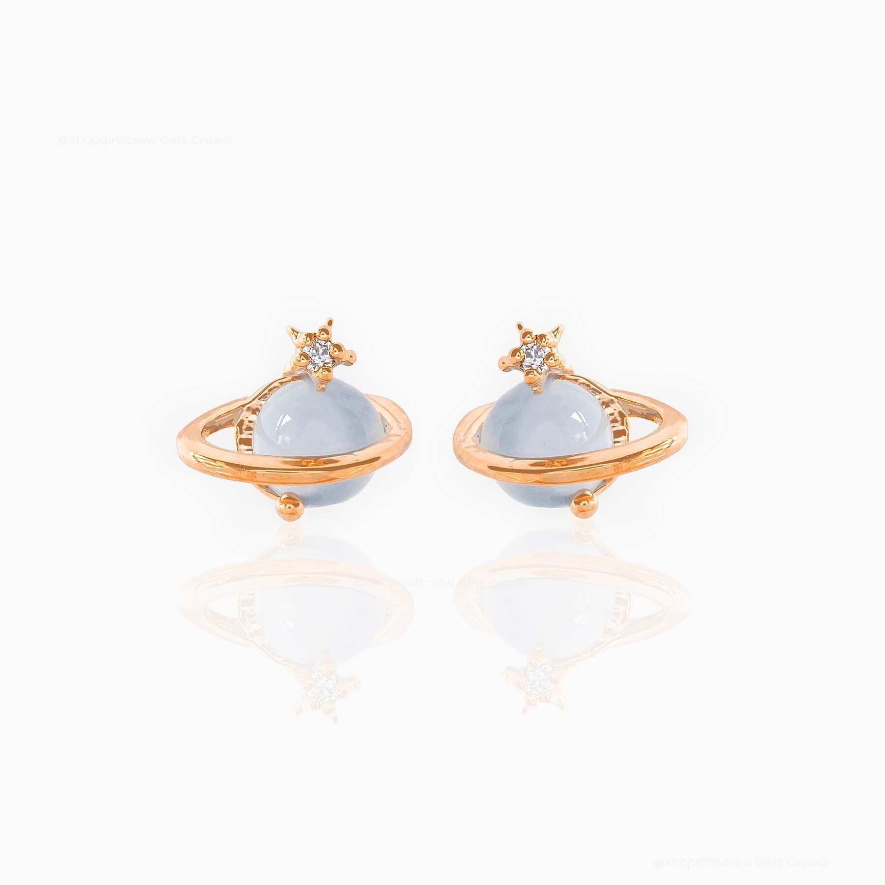 Mini Neptune Shooting Star Gold-Plated Stud Earring-Enchanted peach